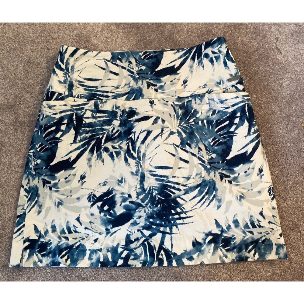 S.C.&Co Tropical Navy & White Skirt Skort Built-In Shorts Medium